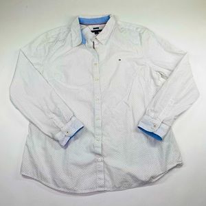 Mini polka dot button up shirt